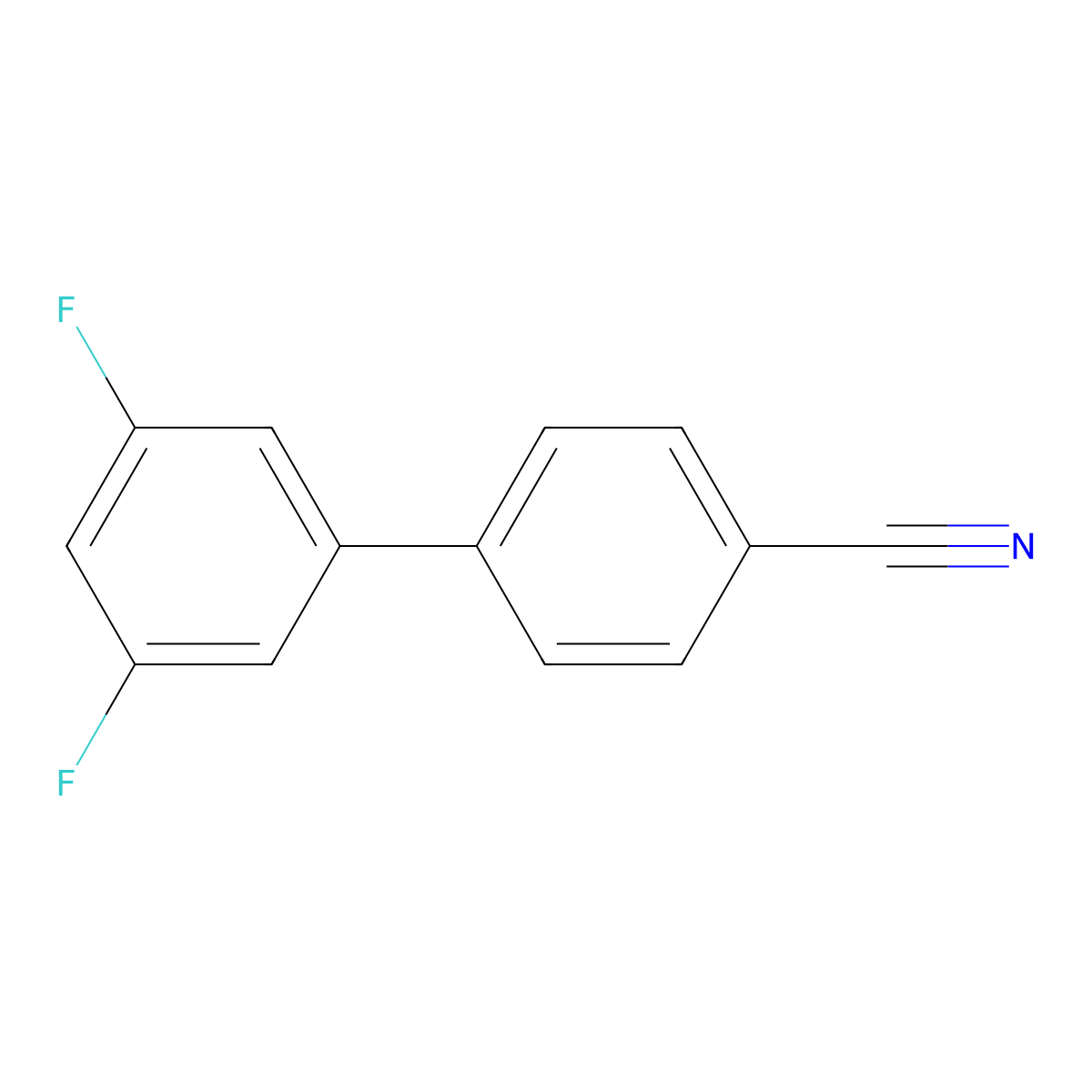 3',5'-Difluoro(1,1'-biphenyl)-4-carbonitrile molecular structure, CAS 1365272-12-3