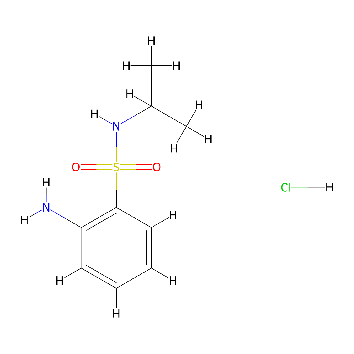 2-Amino-N-isopropylbenzenesulfonamide, HCl molecular structure, CAS 1365272-16-7