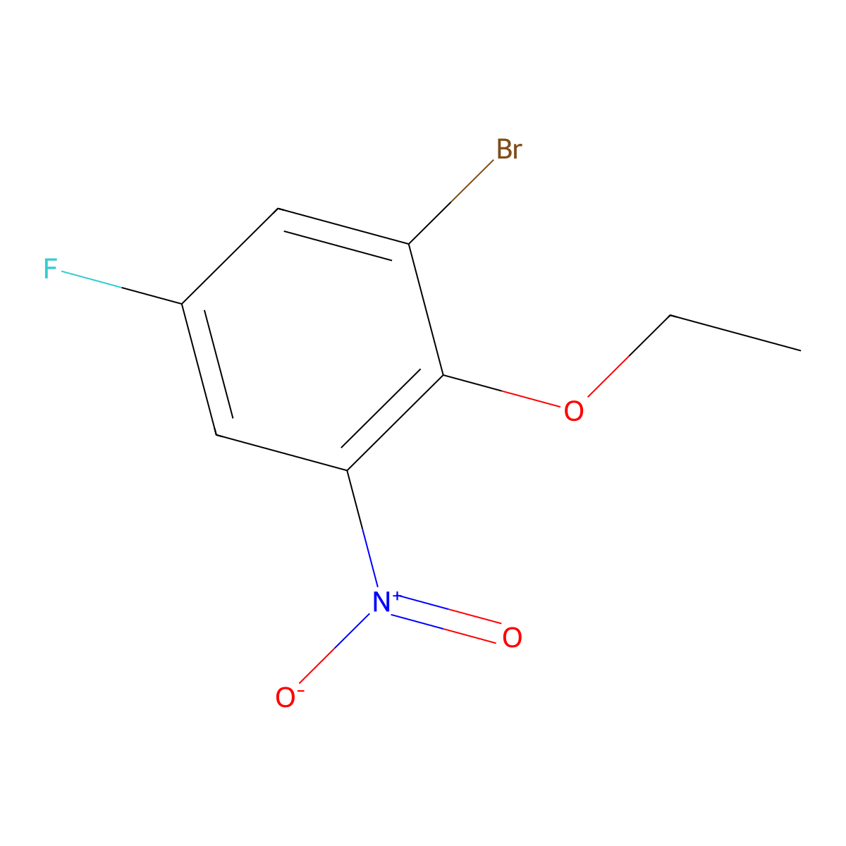 1-Bromo-2-ethoxy-5-fluoro-3-nitrobenzene molecular structure, CAS 1365272-21-4