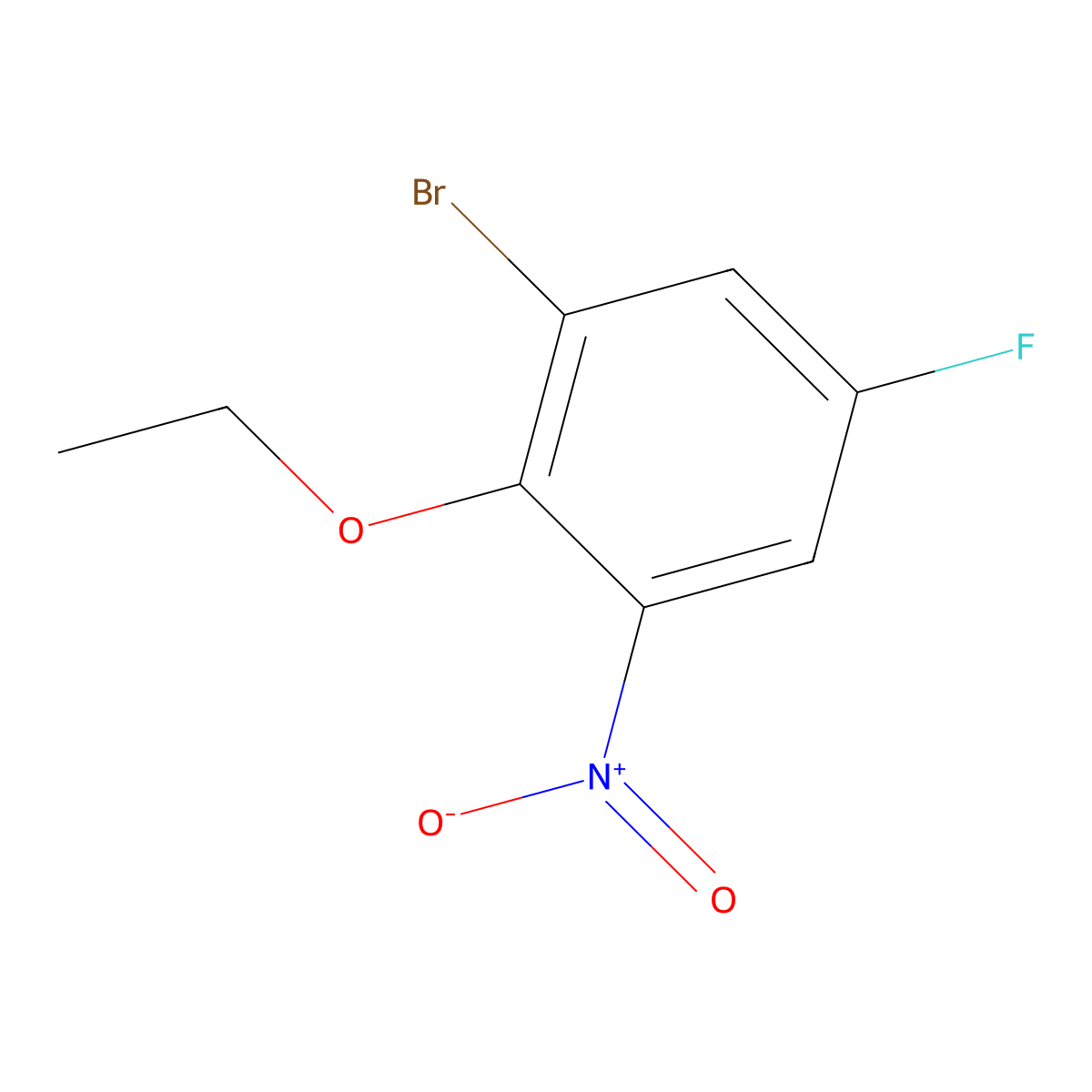 1-Bromo-2-ethoxy-5-fluoro-3-nitrobenzene molecular structure, CAS 1365272-21-4