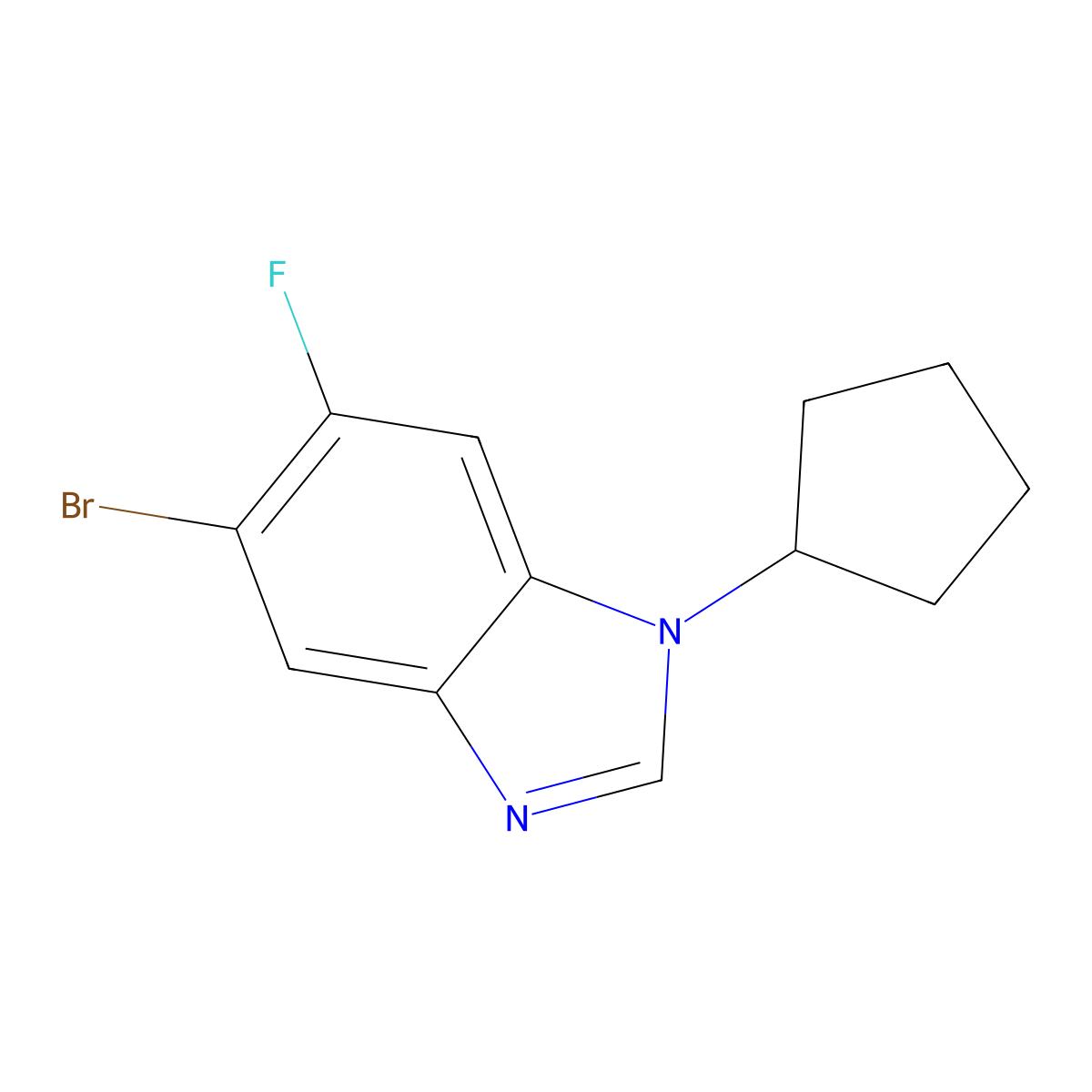 5-Bromo-1-cyclopentyl-6-fluorobenzimidazole molecular structure, CAS 1365272-22-5