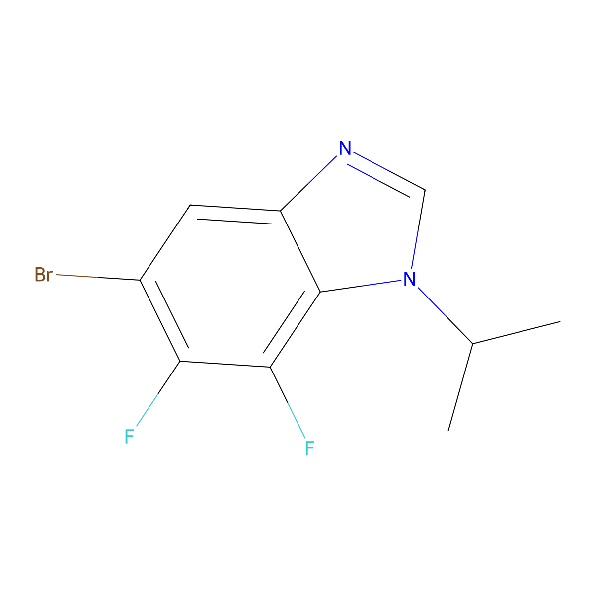 5-Bromo-6,7-difluoro-1-isopropylbenzimidazole molecular structure, CAS 1365272-31-6