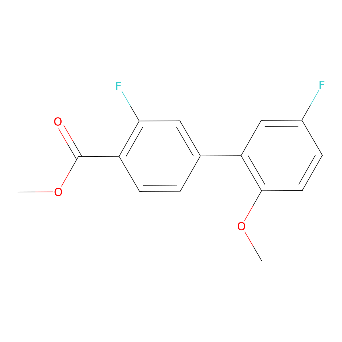 Methyl 2-fluoro-4-(5-fluoro-2-methoxyphenyl)benzoate molecular structure, CAS 1365272-32-7