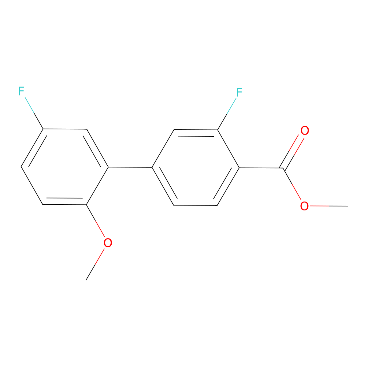 Methyl 2-fluoro-4-(5-fluoro-2-methoxyphenyl)benzoate molecular structure, CAS 1365272-32-7