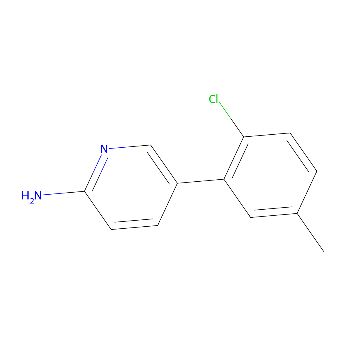 5-(2-Chloro-5-methylphenyl)pyridin-2-amine molecular structure, CAS 1365272-37-2