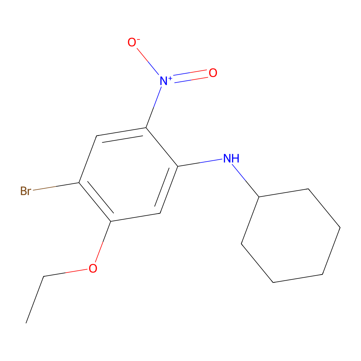 4-Bromo-N-cyclohexyl-5-ethoxy-2-nitroaniline molecular structure, CAS 1365272-39-4