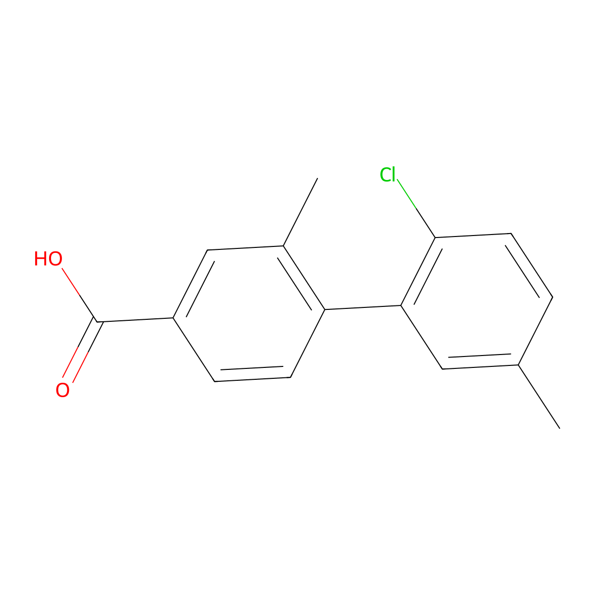 4-(2-Chloro-5-methylphenyl)-3-methylbenzoic acid molecular structure, CAS 1365272-40-7