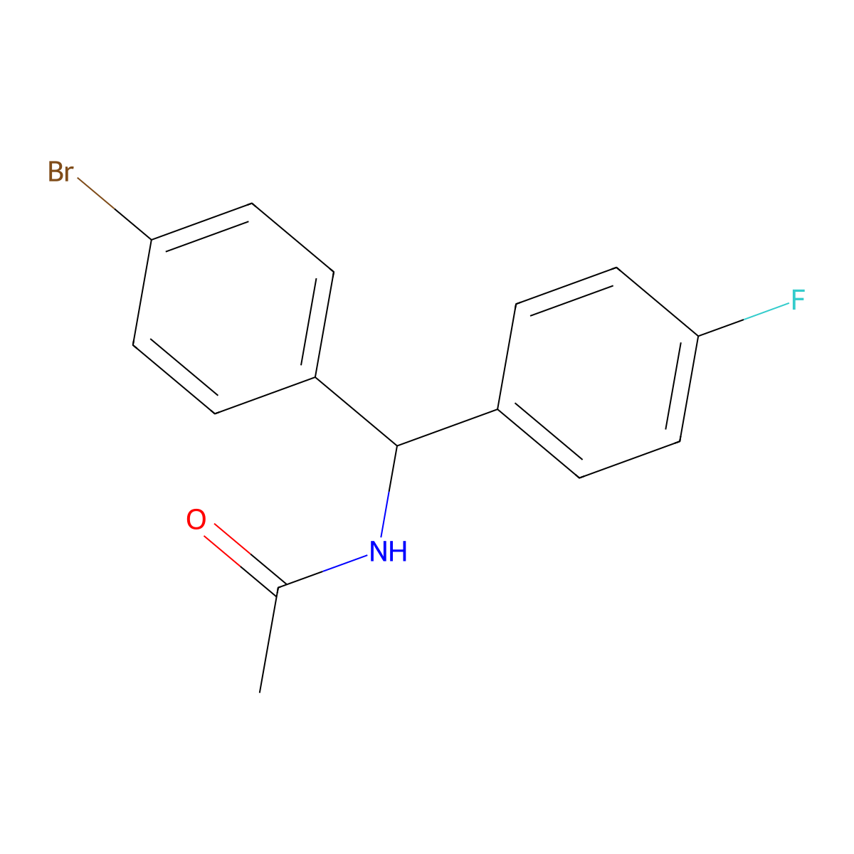 N-[(4-Bromophenyl)(4-fluorophenyl)methyl]acetamide molecular structure, CAS 1365272-48-5