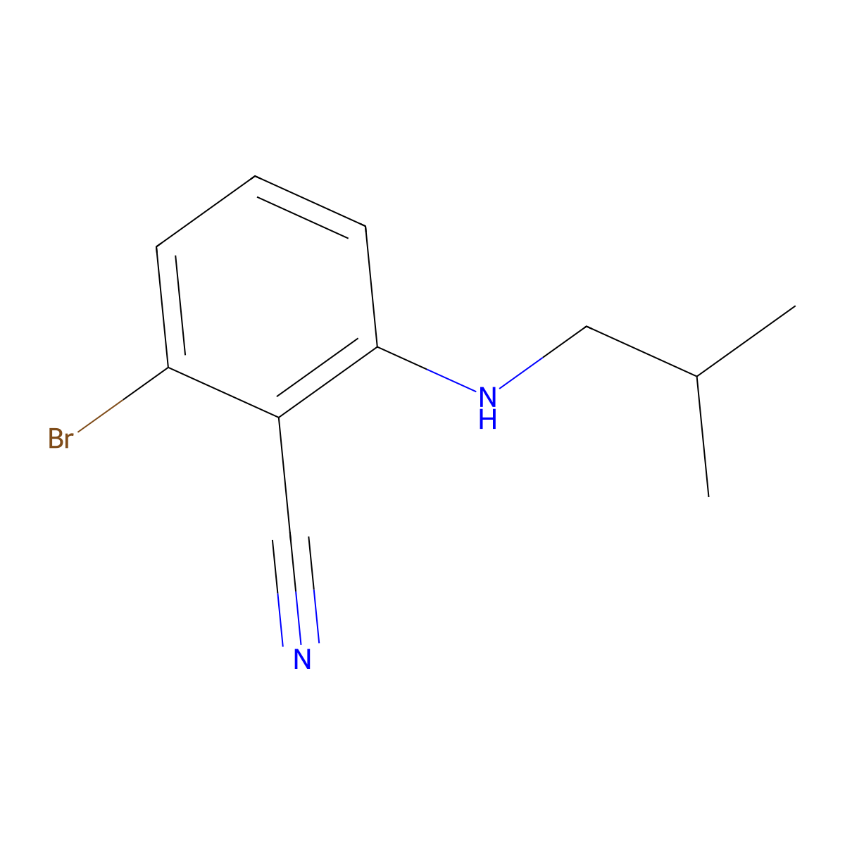 2-Bromo-6-(isobutylamino)benzonitrile molecular structure, CAS 1365272-49-6