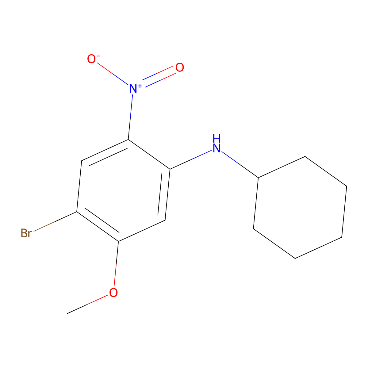 4-Bromo-N-cyclohexyl-5-methoxy-2-nitroaniline molecular structure, CAS 1365272-51-0
