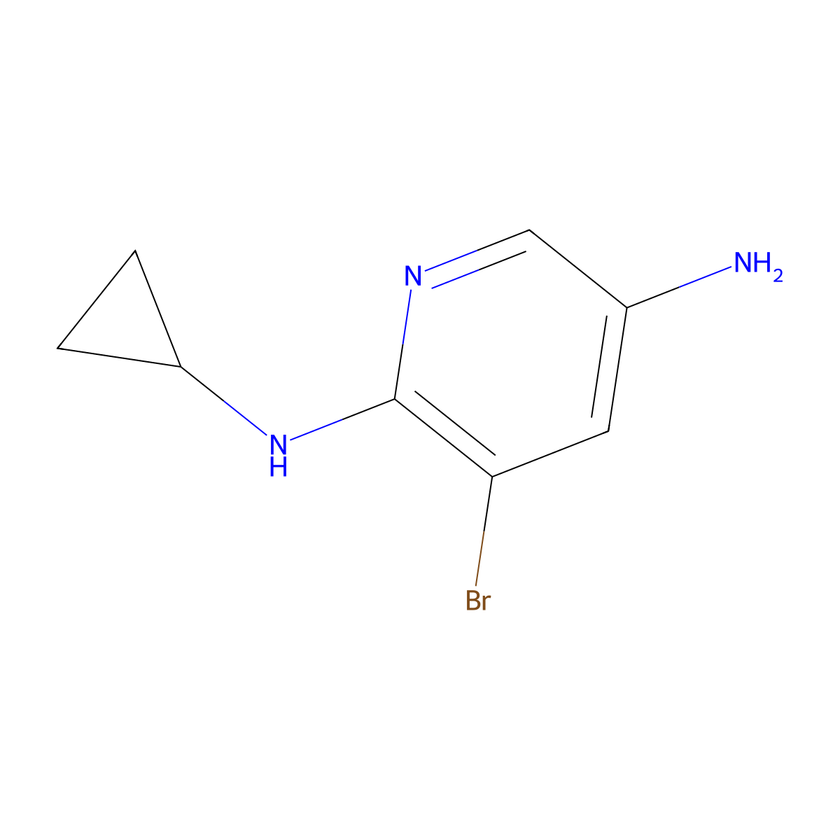 5-Amino-3-bromo-2-(cyclopropylamino)pyridine molecular structure, CAS 1365272-52-1
