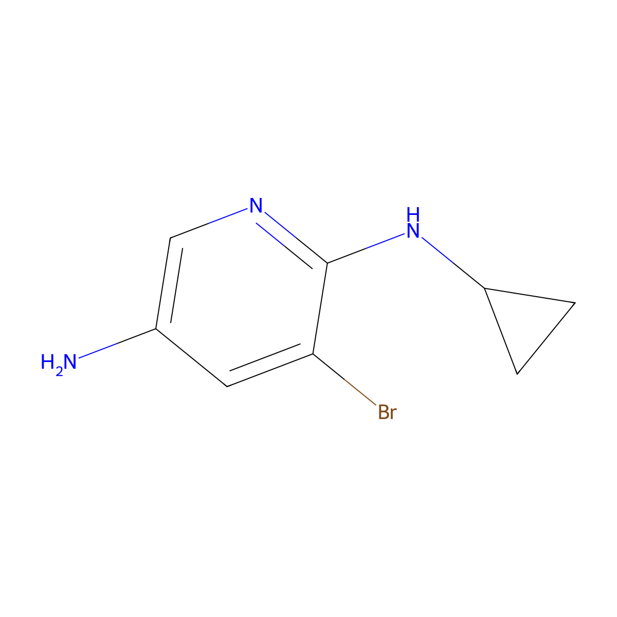 5-Amino-3-bromo-2-(cyclopropylamino)pyridine molecular structure, CAS 1365272-52-1