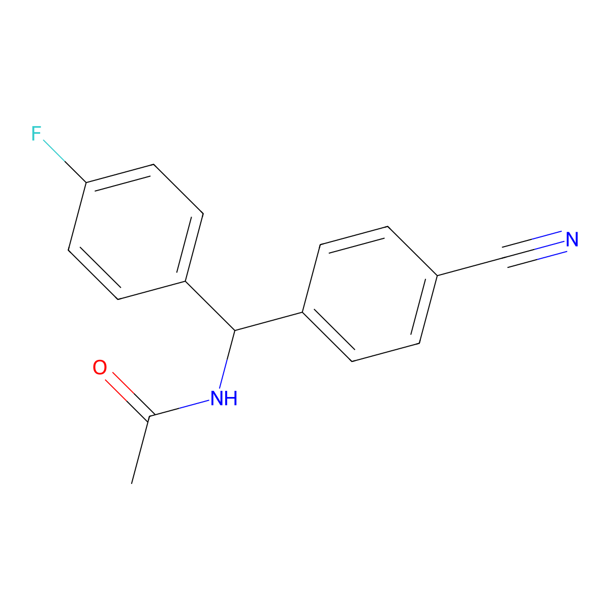 N-[(4-Cyanophenyl)(4-fluorophenyl)methyl]acetamide molecular structure, CAS 1365272-53-2