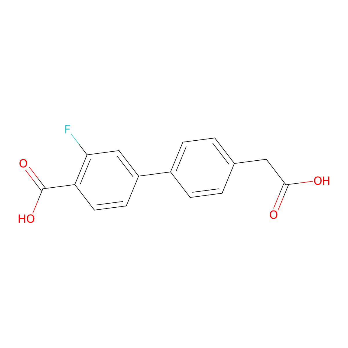 4-(3-Fluoro-4-carbonylphenyl)phenylacetic acid molecular structure, CAS 1365272-55-4