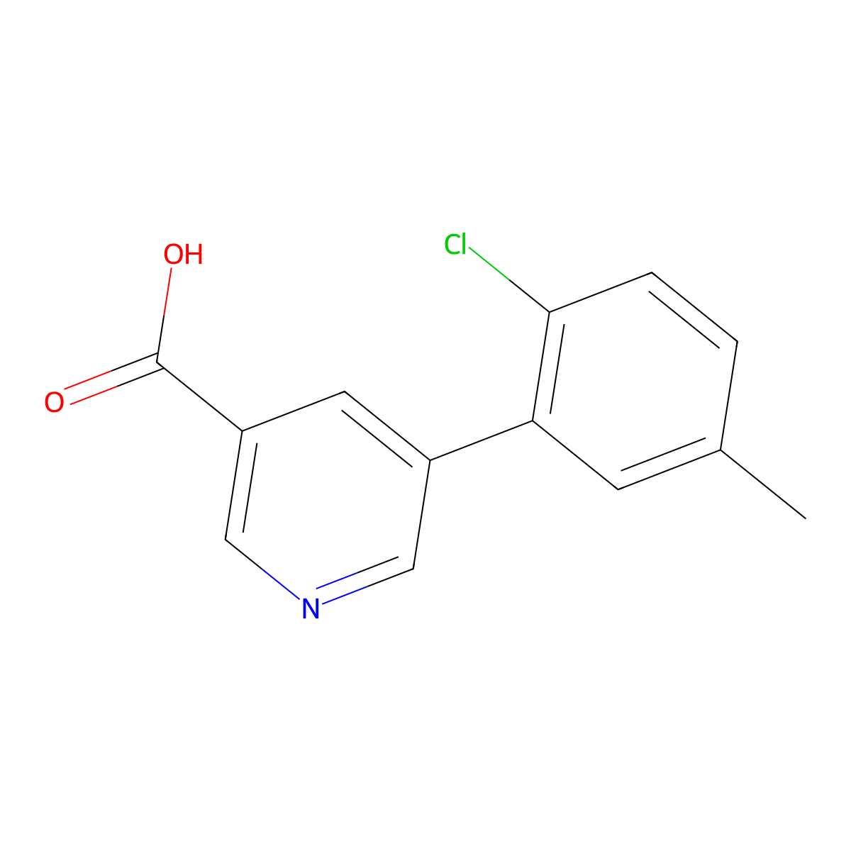 5-(2-Chloro-5-methylphenyl)pyridine-3-carboxylic acid molecular structure, CAS 1365272-57-6