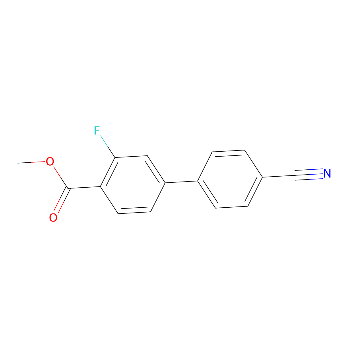 Methyl 4-(4-cyanophenyl)-2-fluorobenzoate molecular structure, CAS 1365272-59-8
