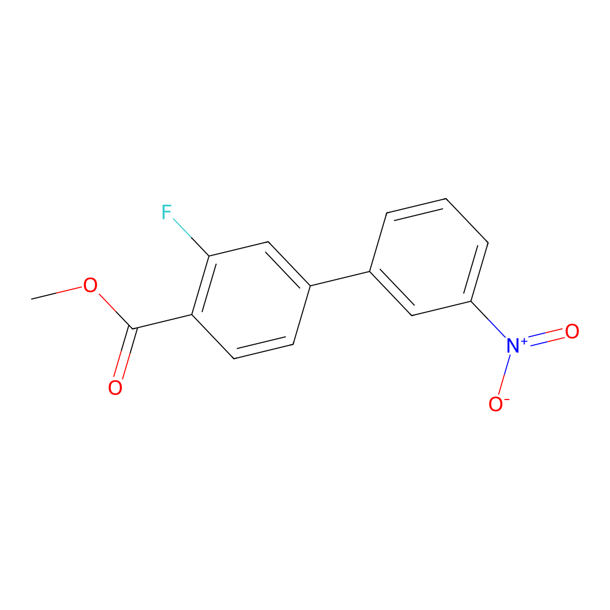 Methyl 2-fluoro-4-(3-nitrophenyl)benzoate molecular structure, CAS 1365272-60-1