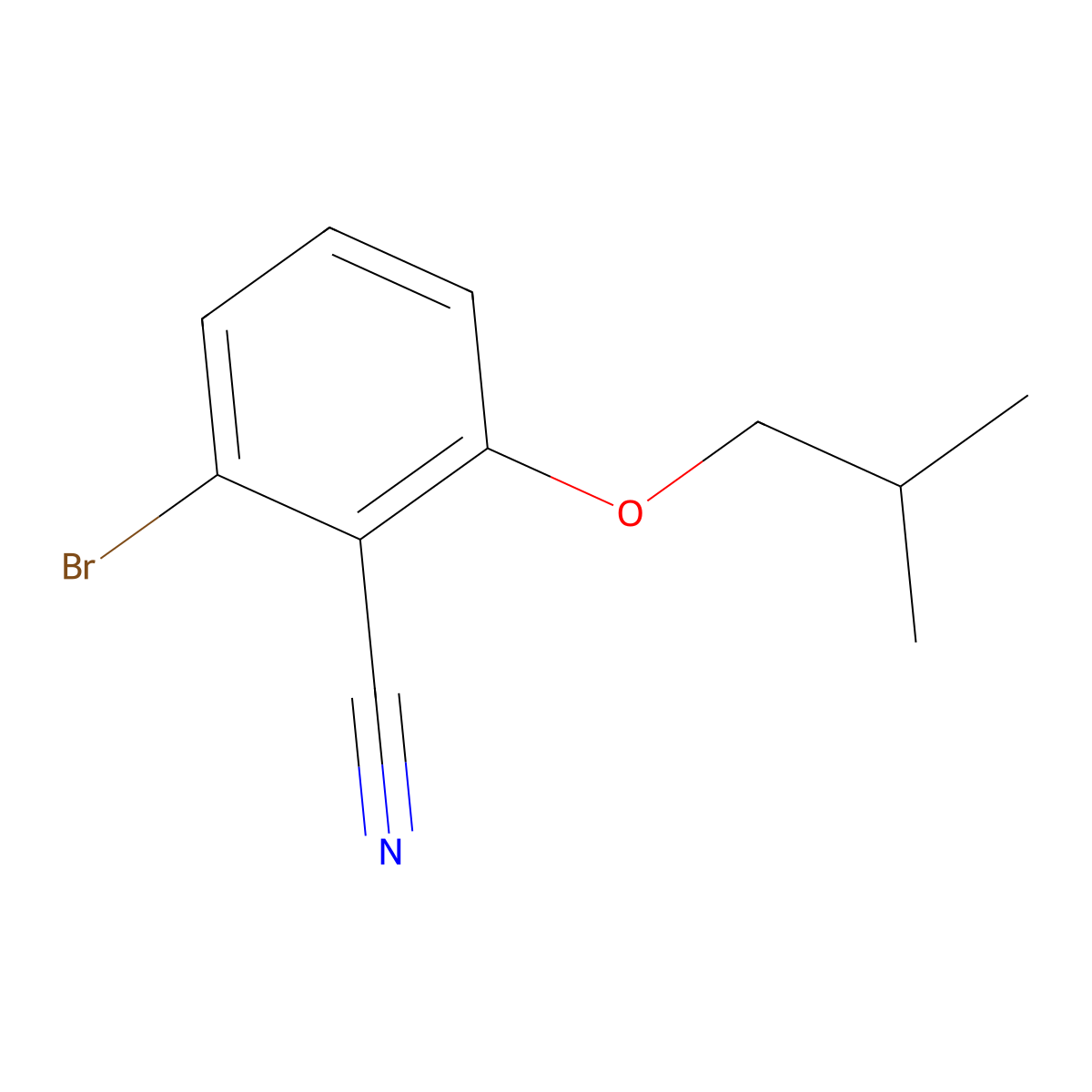 2-Bromo-6-isobutoxybenzonitrile molecular structure, CAS 1365272-63-4