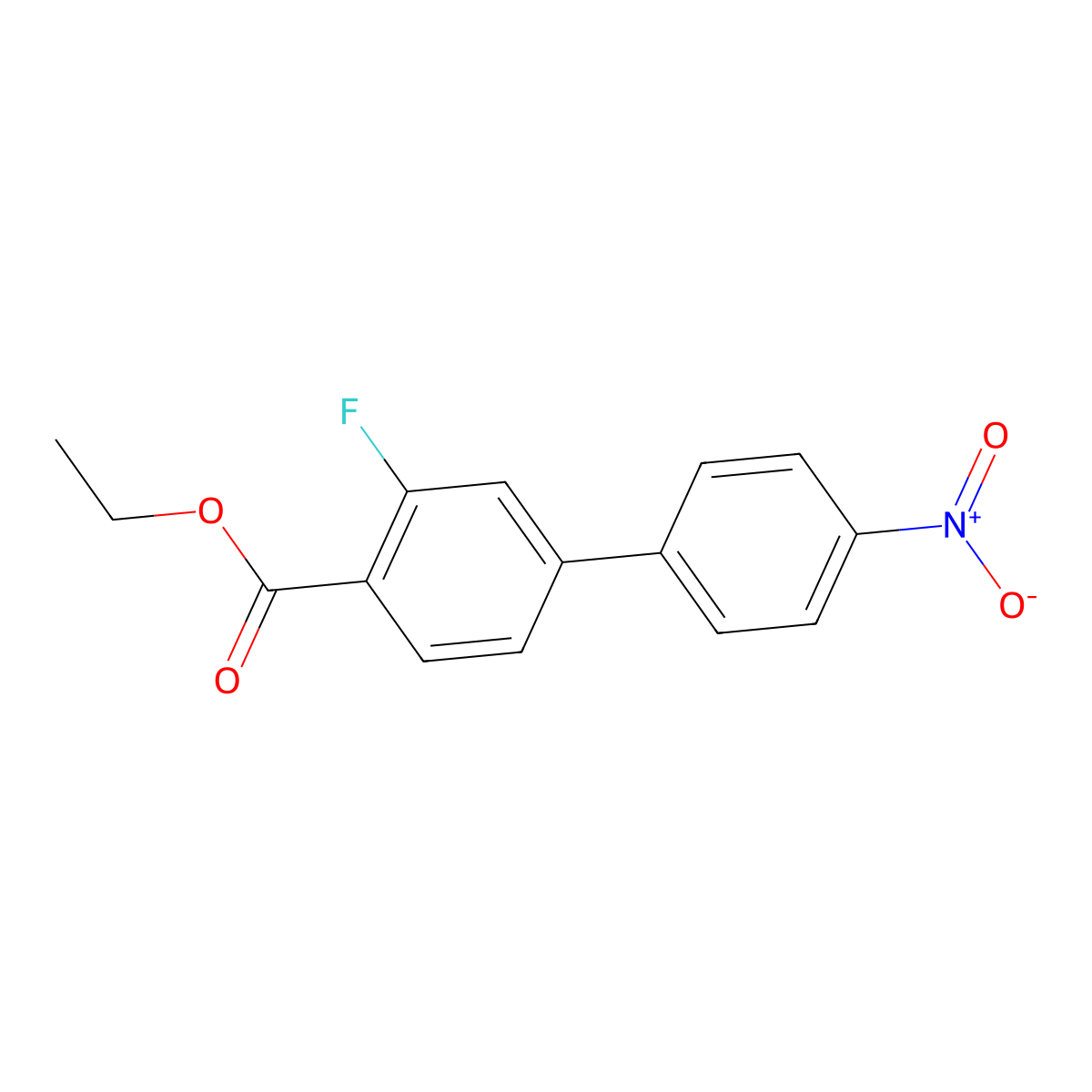 Ethyl 2-fluoro-4-(4-nitrophenyl)benzoate molecular structure, CAS 1365272-65-6