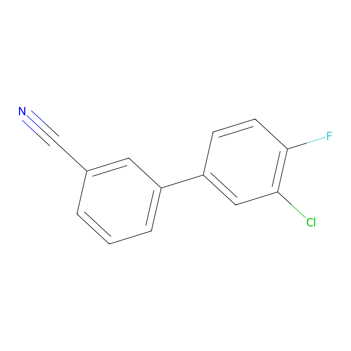 3-(3-Chloro-4-fluorophenyl)benzonitrile molecular structure, CAS 1365272-66-7