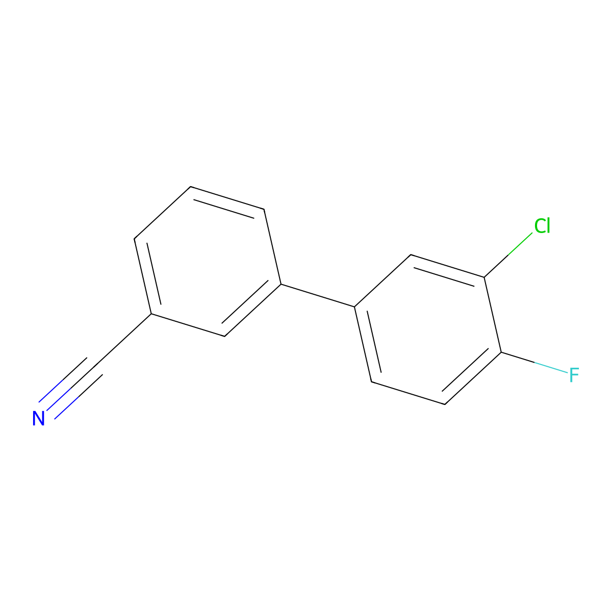 3-(3-Chloro-4-fluorophenyl)benzonitrile molecular structure, CAS 1365272-66-7