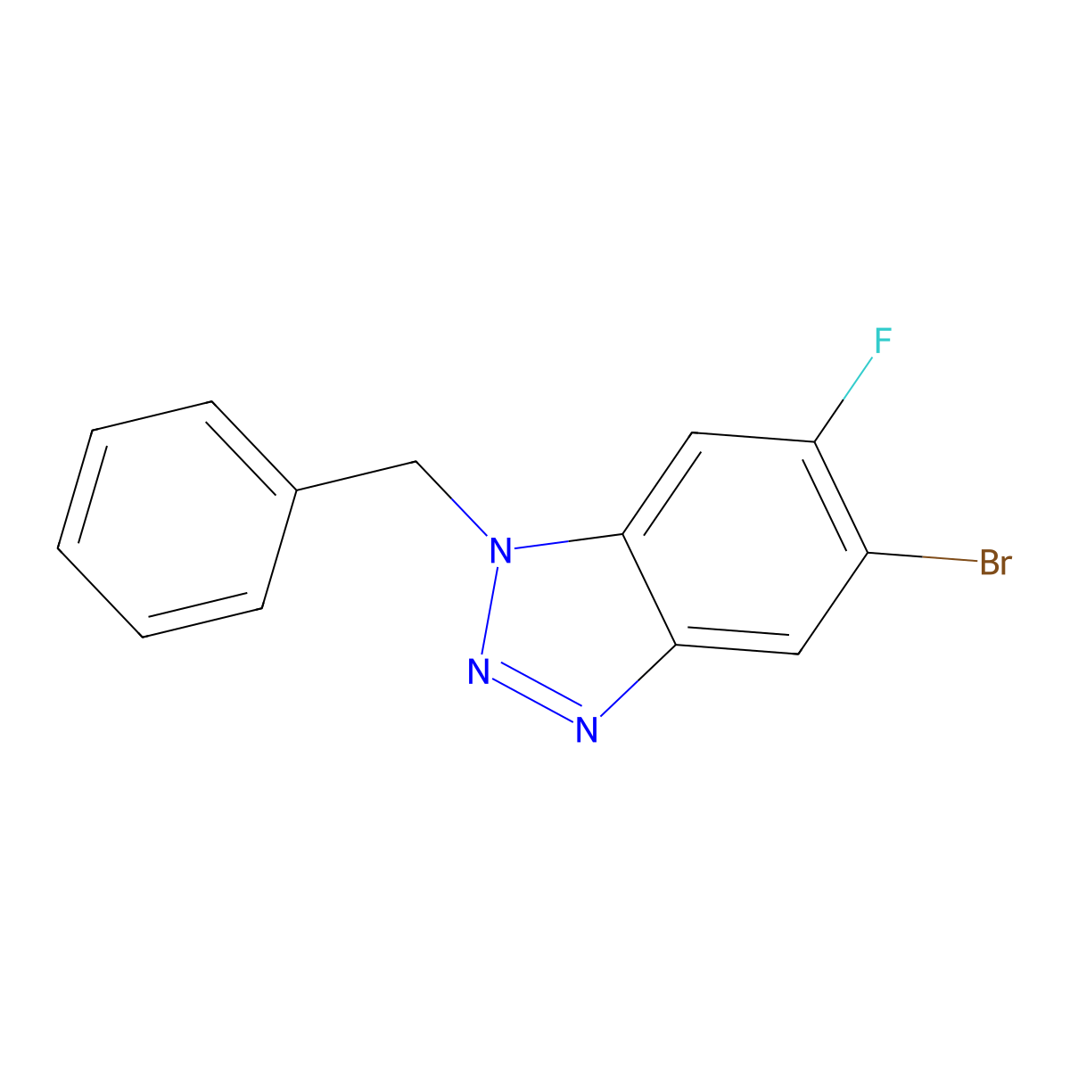 1-Benzyl-5-bromo-6-fluorobenzotriazole molecular structure, CAS 1365272-70-3