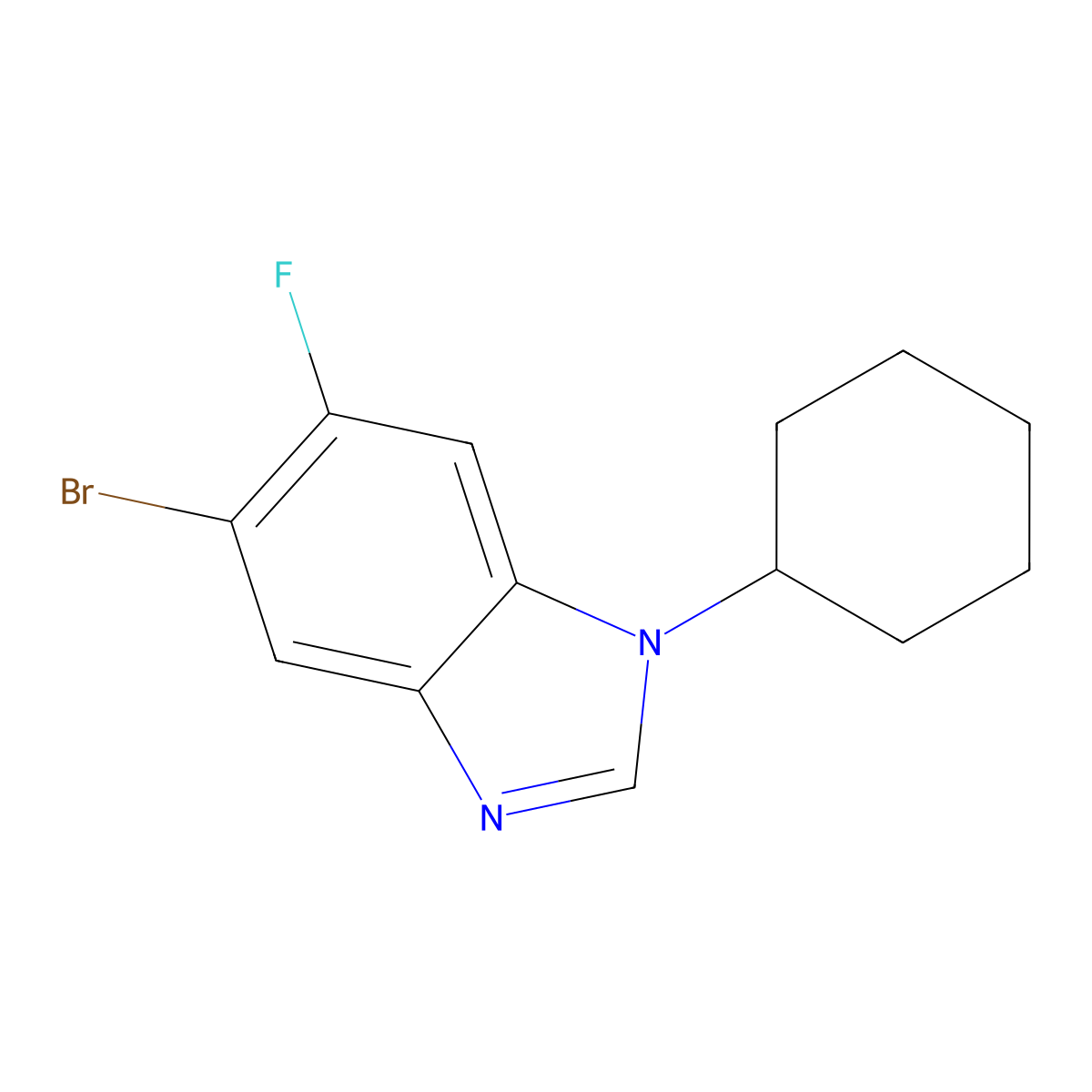 5-Bromo-1-cyclohexyl-6-fluorobenzimidazole molecular structure, CAS 1365272-71-4