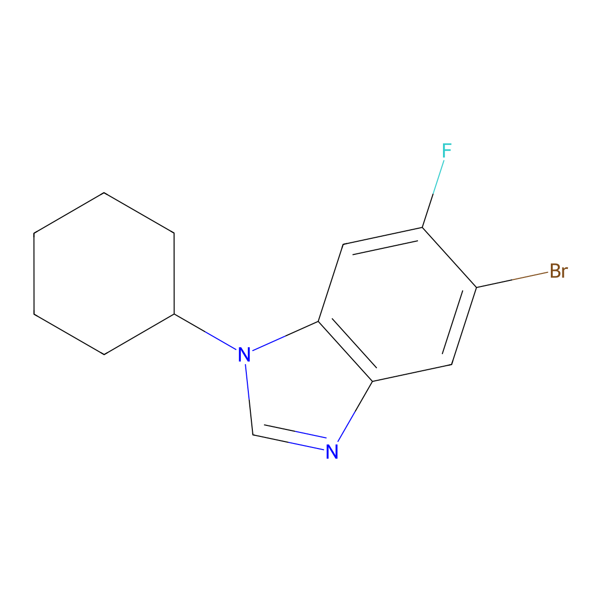 5-Bromo-1-cyclohexyl-6-fluorobenzimidazole molecular structure, CAS 1365272-71-4