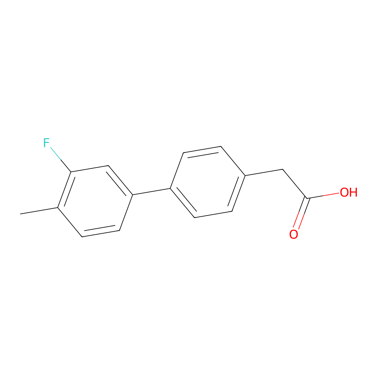 [4-(3-Fluoro-4-methylphenyl)phenyl]acetic acid molecular structure, CAS 1365272-72-5