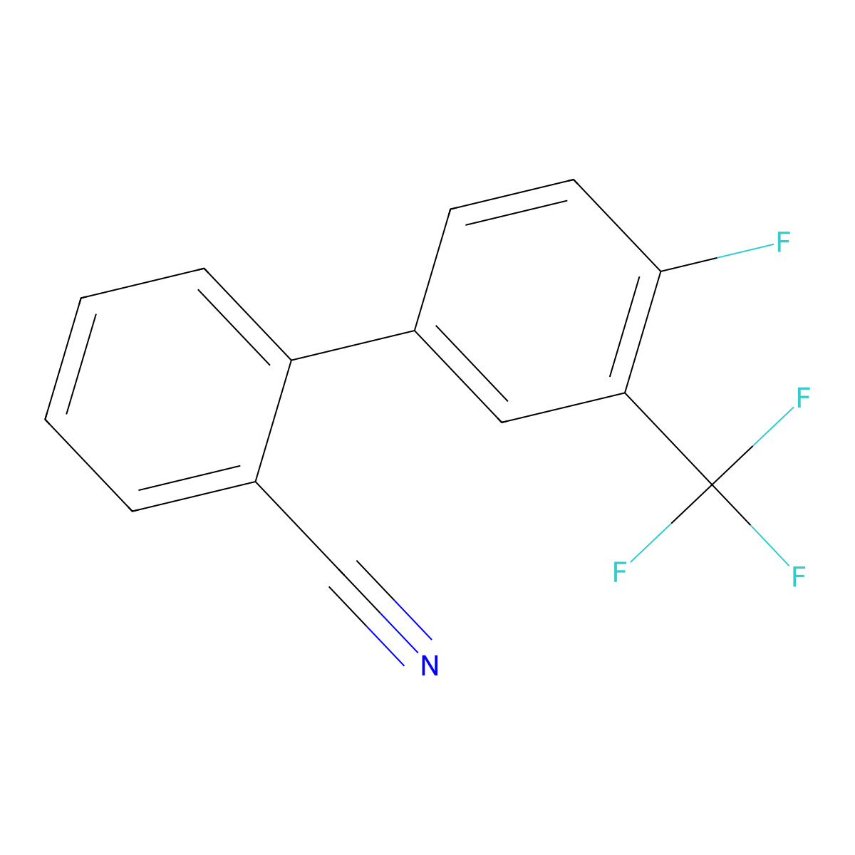 2-[4-Fluoro-3-(trifluoromethyl)phenyl]benzonitrile molecular structure, CAS 1365272-74-7