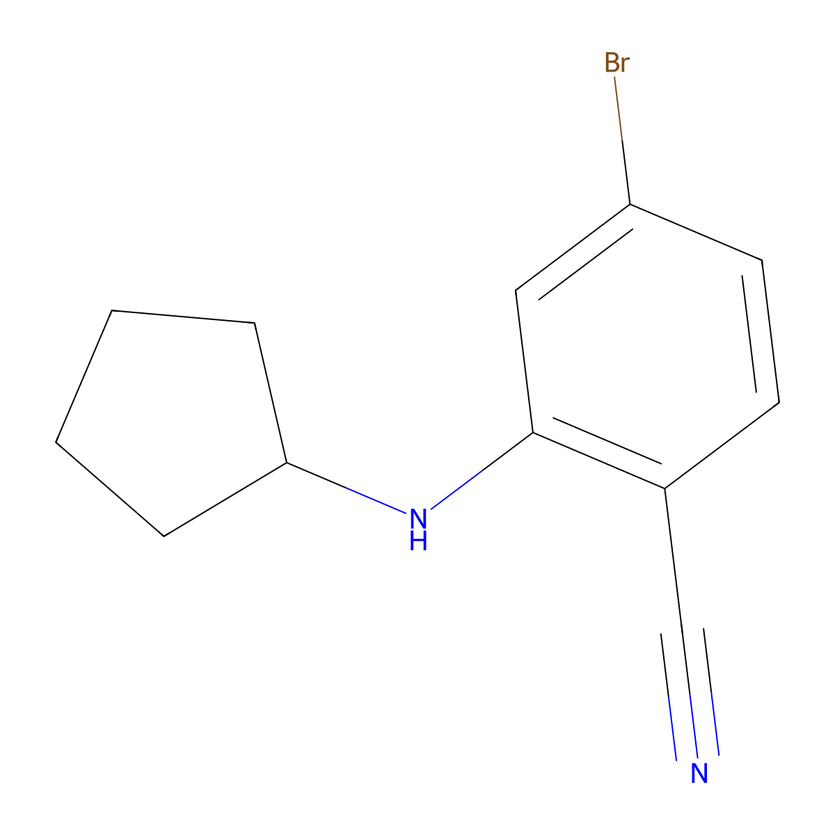 4-Bromo-2-(cyclopentylamino)benzonitrile molecular structure, CAS 1365272-79-2