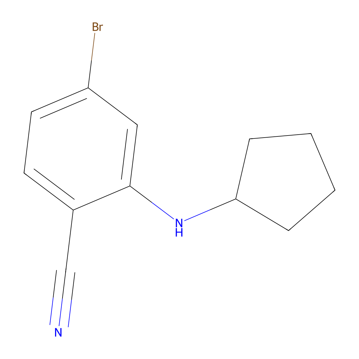 4-Bromo-2-(cyclopentylamino)benzonitrile molecular structure, CAS 1365272-79-2