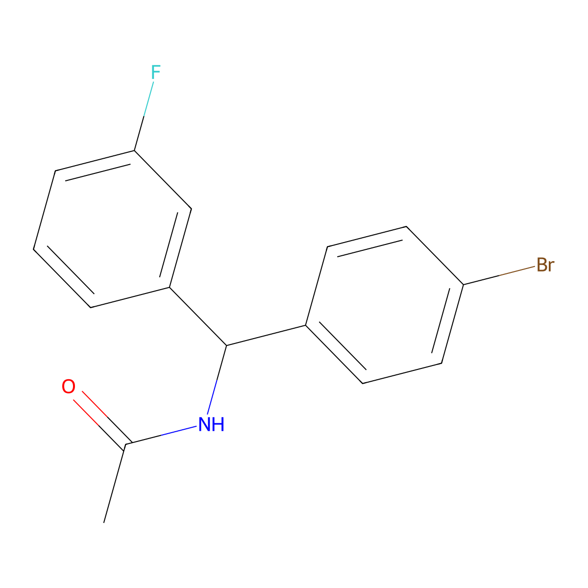 N-[(4-Bromophenyl)(3-fluorophenyl)methyl]acetamide molecular structure, CAS 1365272-80-5