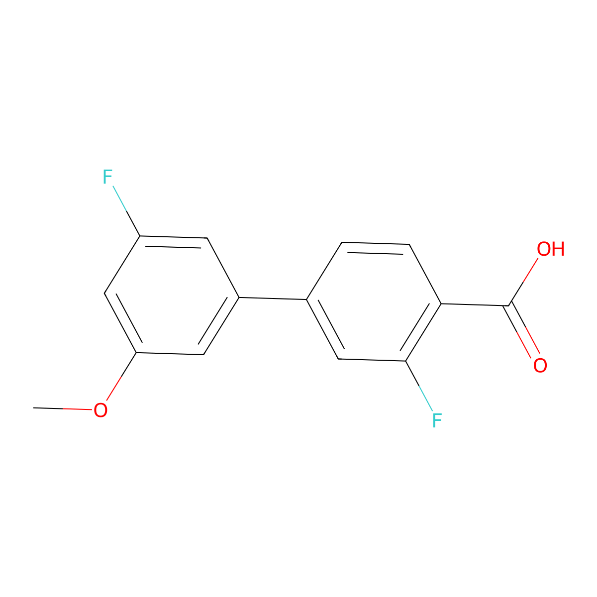 2-Fluoro-4-(3-fluoro-5-methoxyphenyl)benzoic acid molecular structure, CAS 1365272-82-7