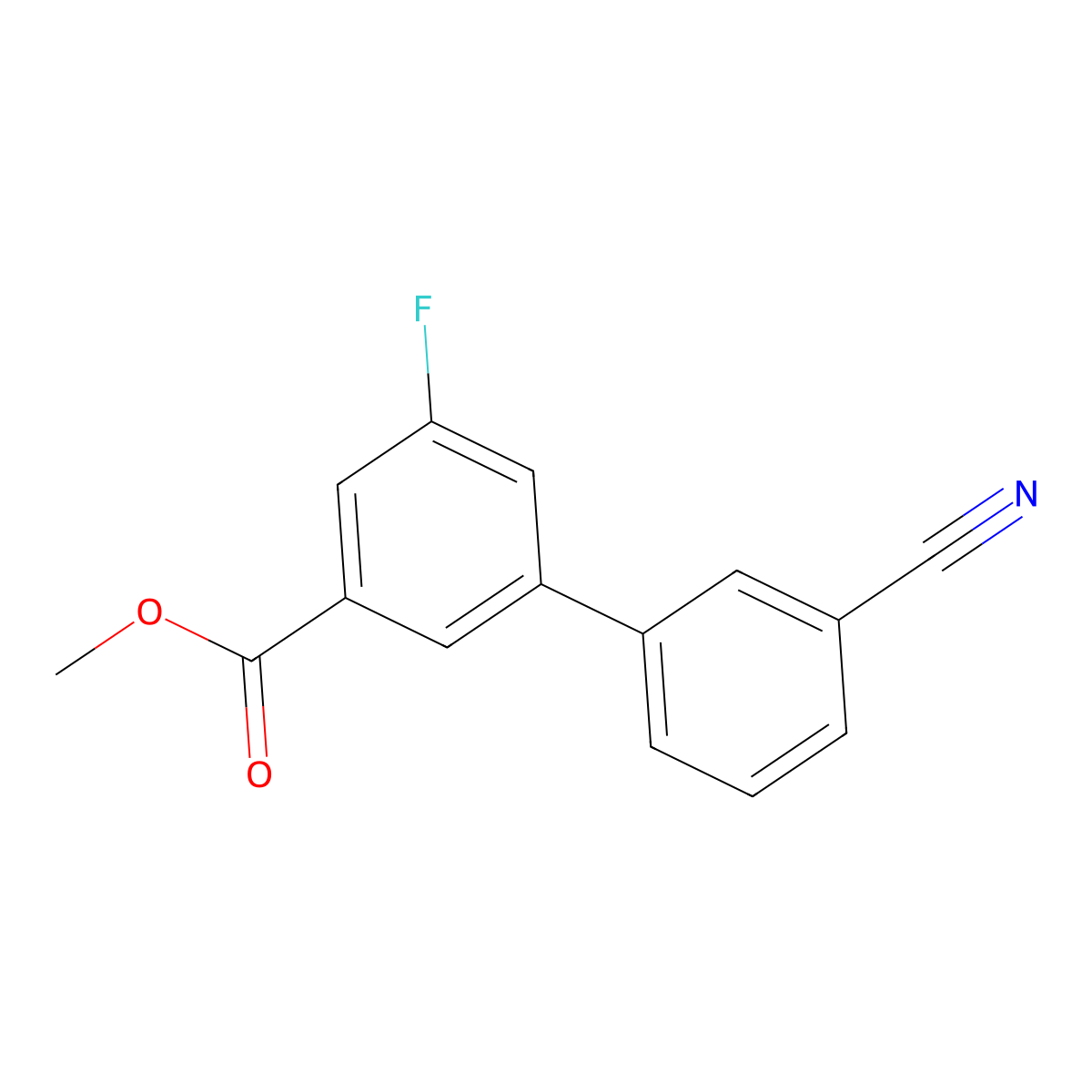 Methyl 3-(3-cyanophenyl)-5-fluorobenzoate molecular structure, CAS 1365272-83-8