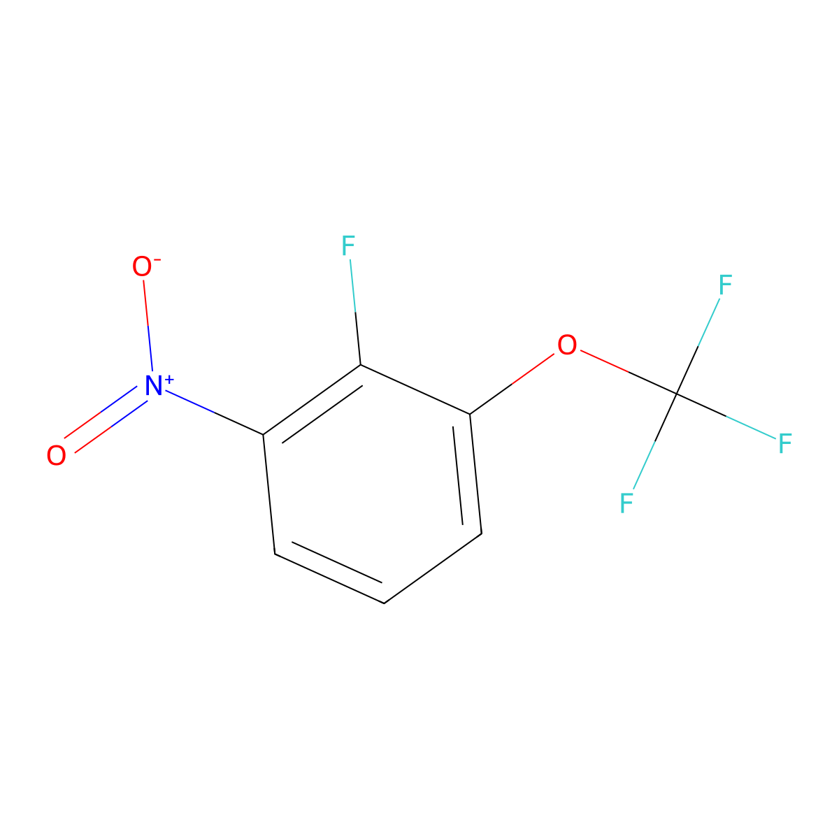 2-Fluoro-1-nitro-3-(trifluoromethoxy)benzene molecular structure, CAS 1365272-87-2