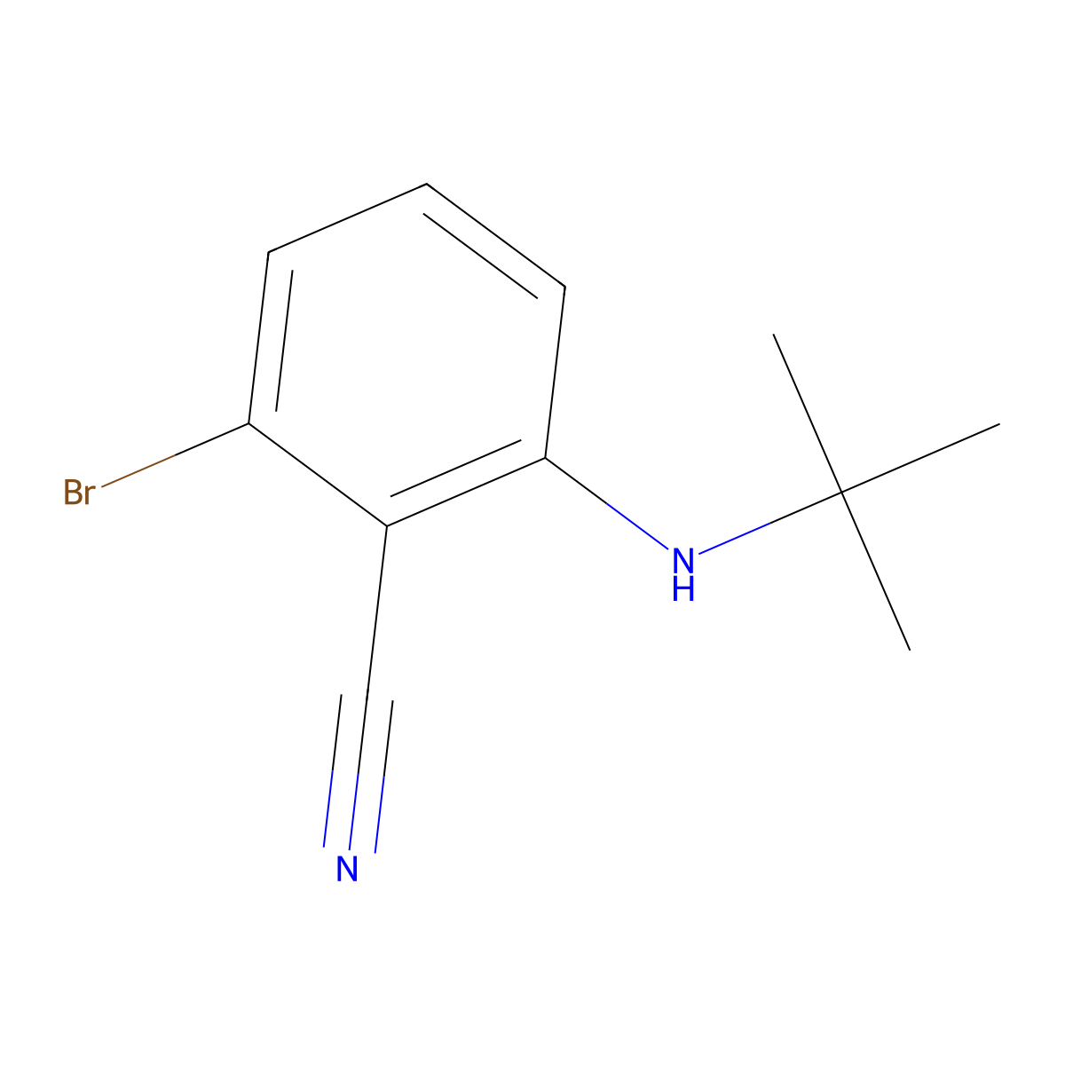 2-Bromo-6-(tert-butylamino)benzonitrile molecular structure, CAS 1365272-90-7