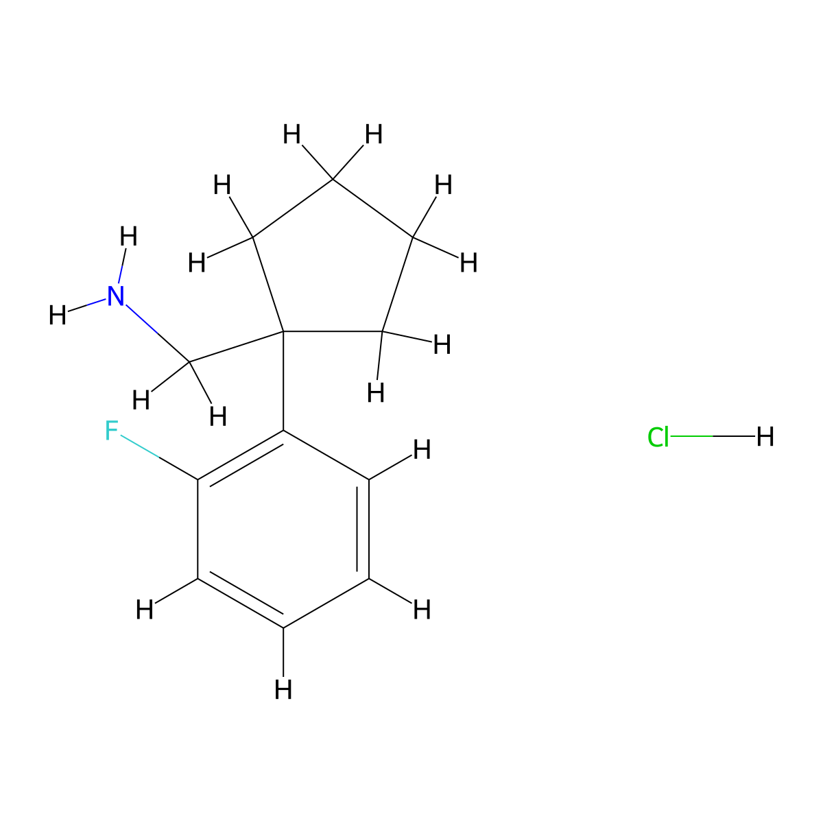 1-(2-Fluorophenyl)cyclopentylmethylamine HCl molecular structure, CAS 1365273-00-2
