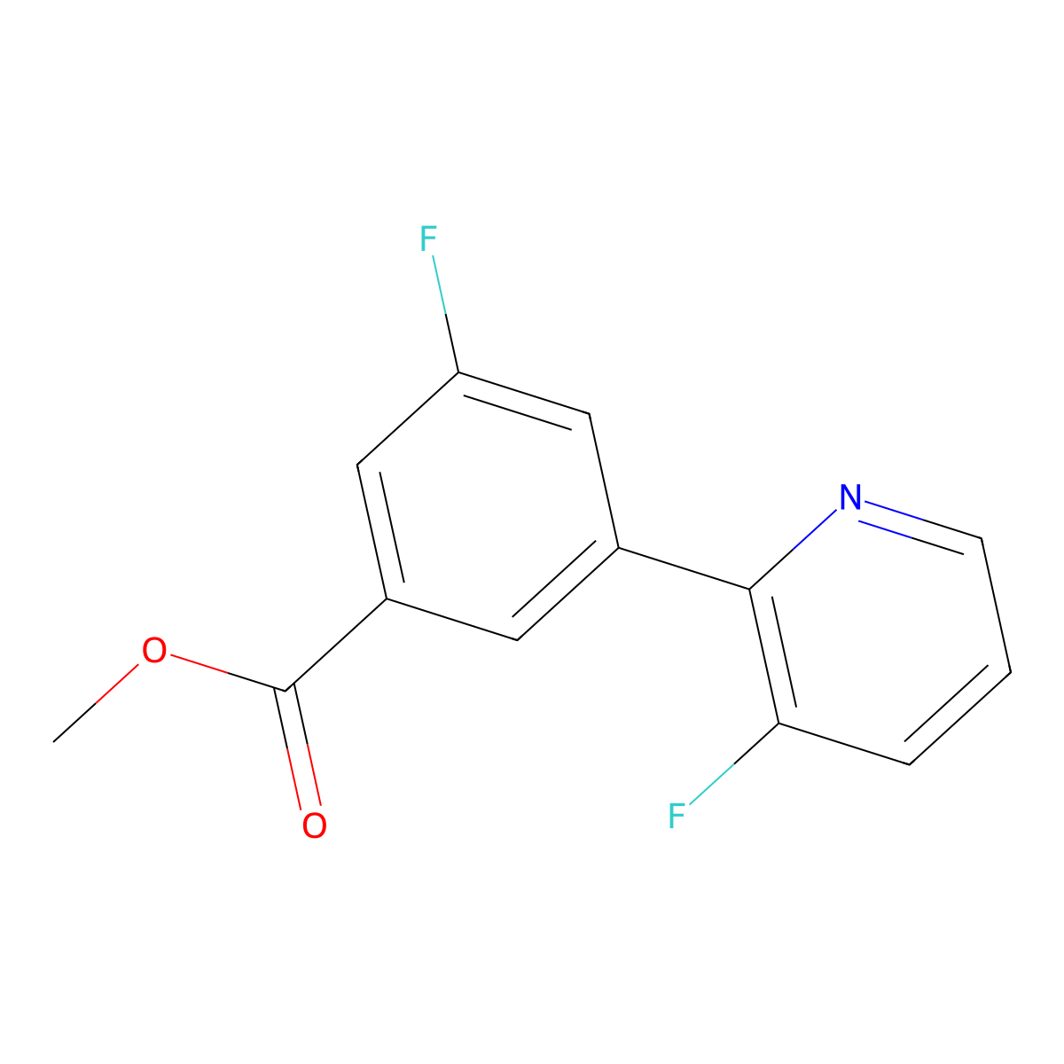 Methyl 3-fluoro-5-(3-fluoropyridin-2-yl)benzoate molecular structure, CAS 1365273-04-6