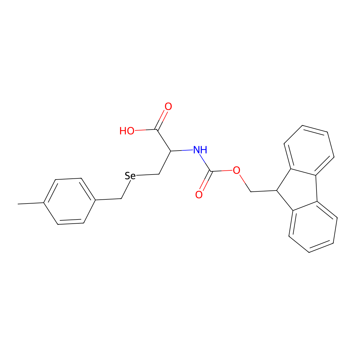 Fmoc-Sec(pMeBzl)-OH molecular structure, CAS 1365284-49-6