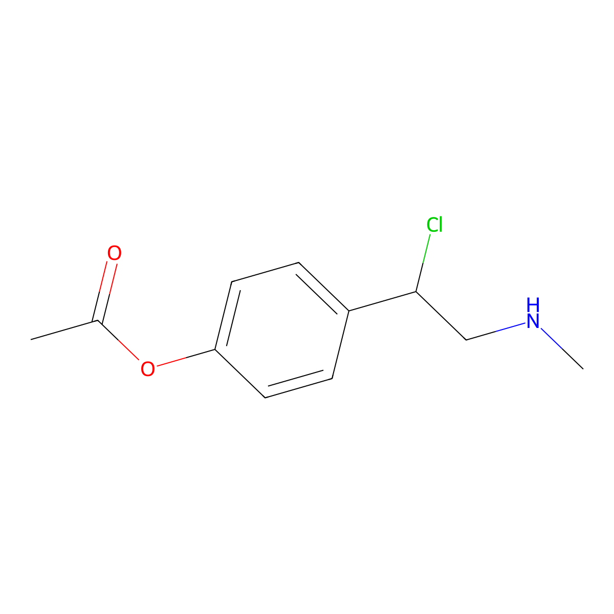 4-(1-Chloro-2-(methylamino)ethyl)phenyl acetate molecular structure, CAS 136529-69-6