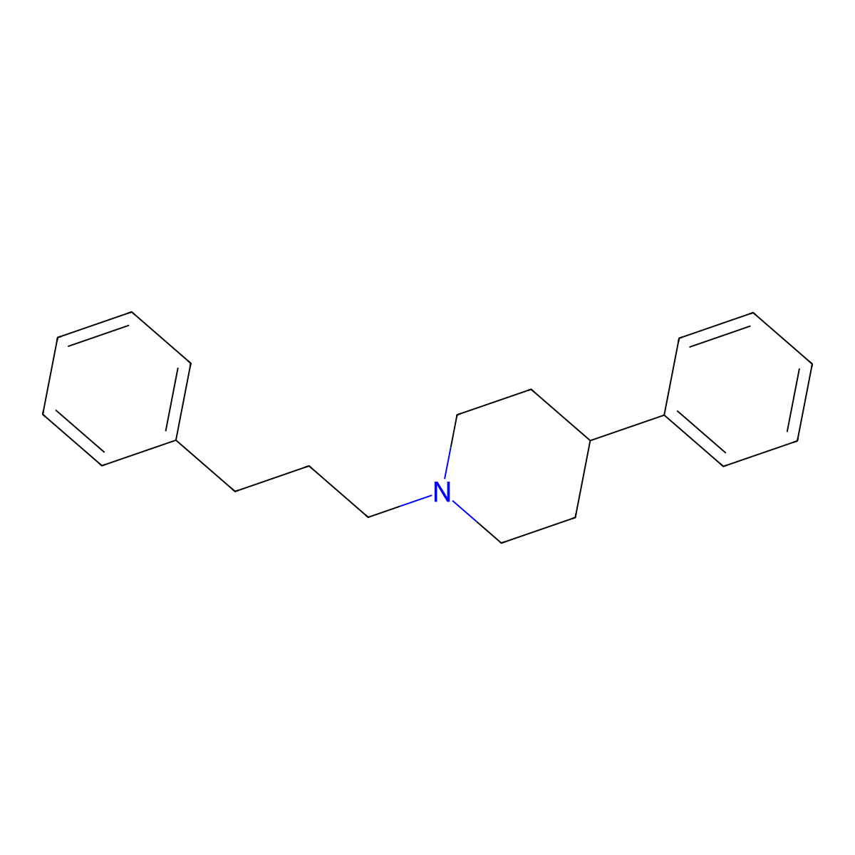 4-Phenyl-1-(3-phenylpropyl)piperidine molecular structure, CAS 136534-52-6
