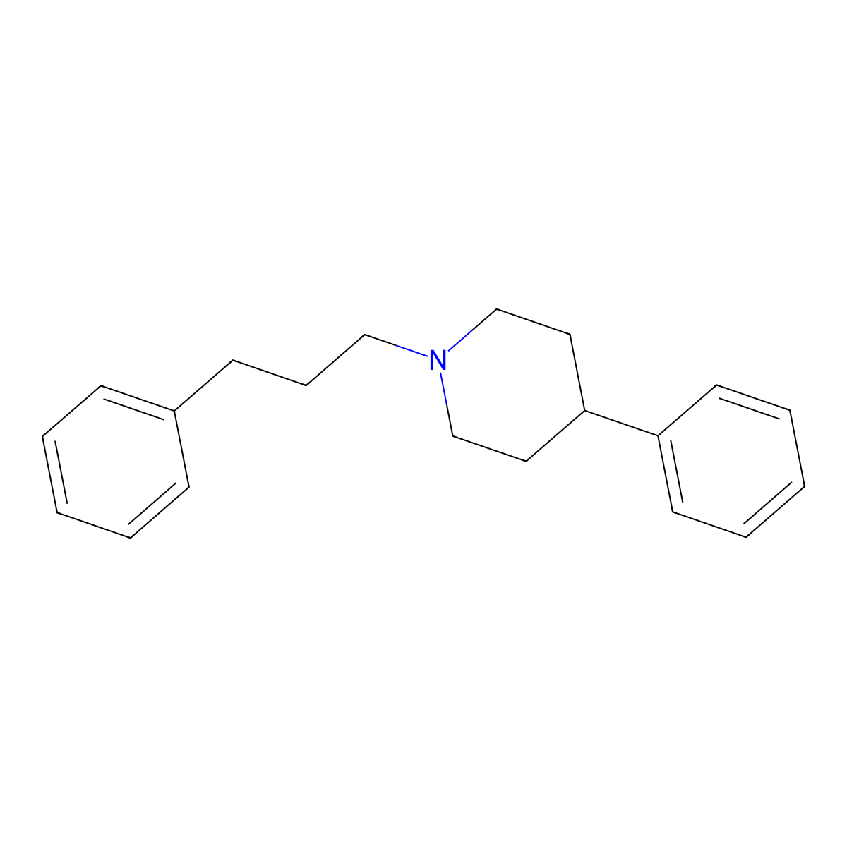 4-Phenyl-1-(3-phenylpropyl)piperidine molecular structure, CAS 136534-52-6