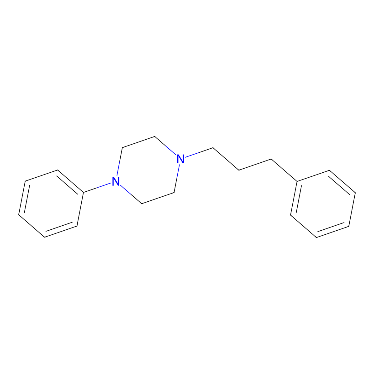 1-Phenyl-4-(3-phenylpropyl)piperazine molecular structure, CAS 136534-55-9