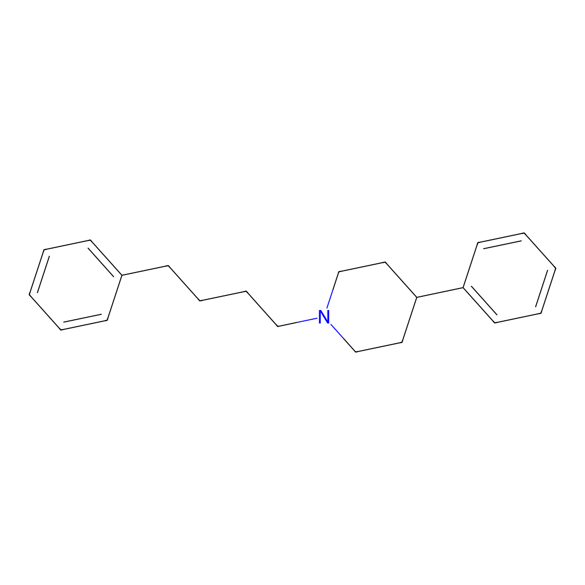 4-Phenyl-1-(4-phenylbutyl)piperidine molecular structure, CAS 136534-70-8