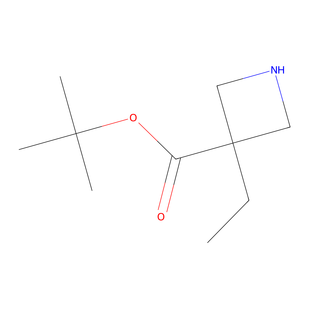 Tert-butyl 3-ethylazetidine-3-carboxylate molecular structure, CAS 1365346-21-9