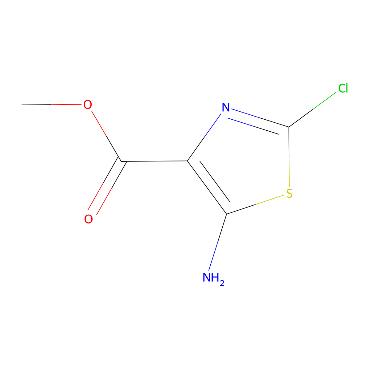 Methyl 5-amino-2-chlorothiazole-4-carboxylate molecular structure, CAS 136538-94-8