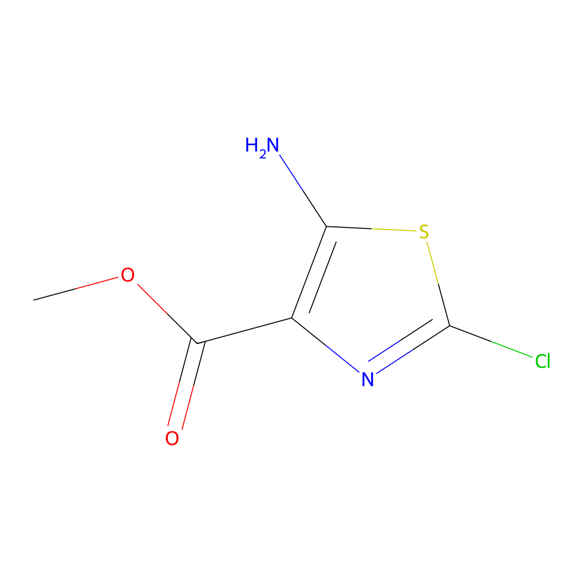 Methyl 5-amino-2-chlorothiazole-4-carboxylate molecular structure, CAS 136538-94-8