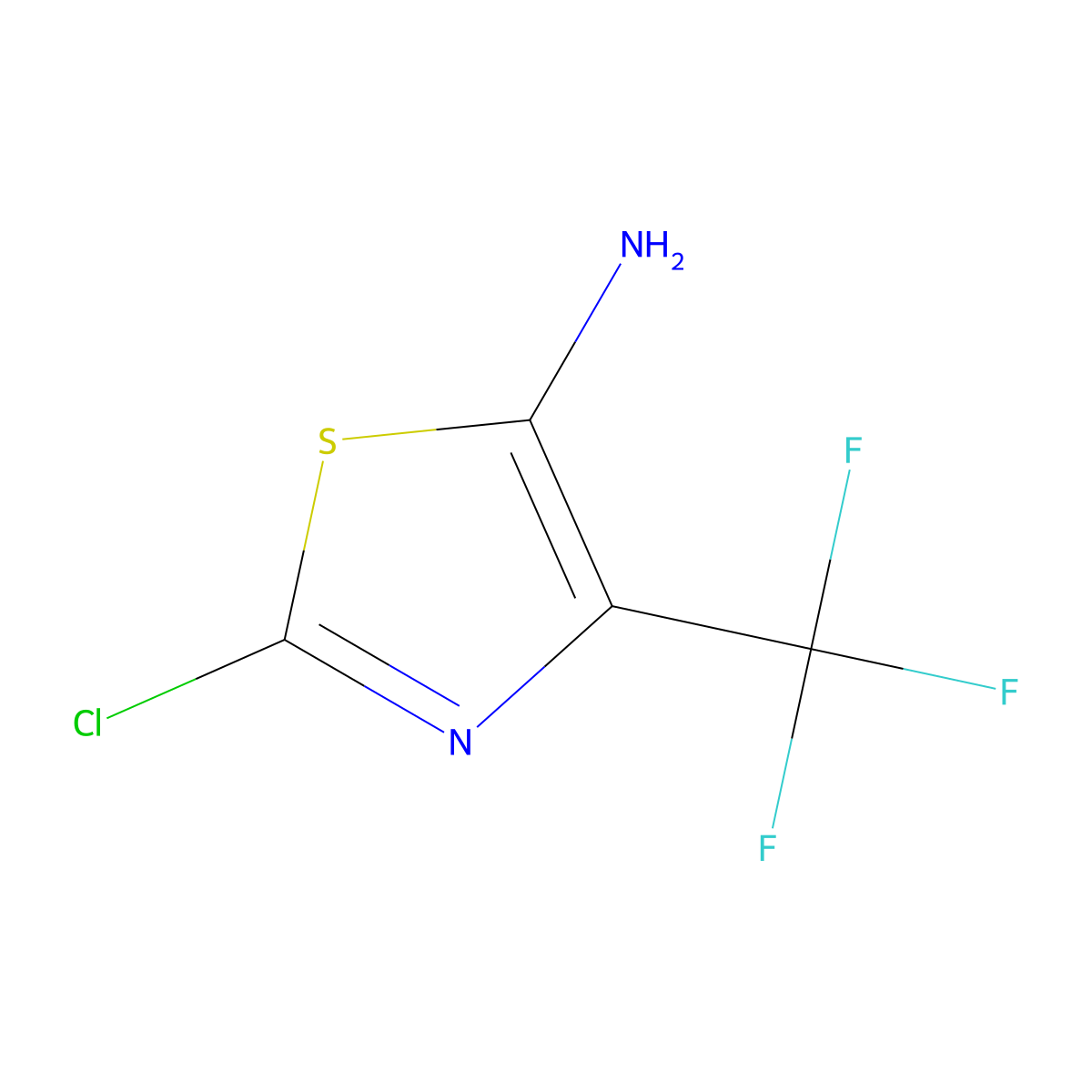 2-Chloro-4-(trifluoromethyl)thiazol-5-amine molecular structure, CAS 136538-99-3
