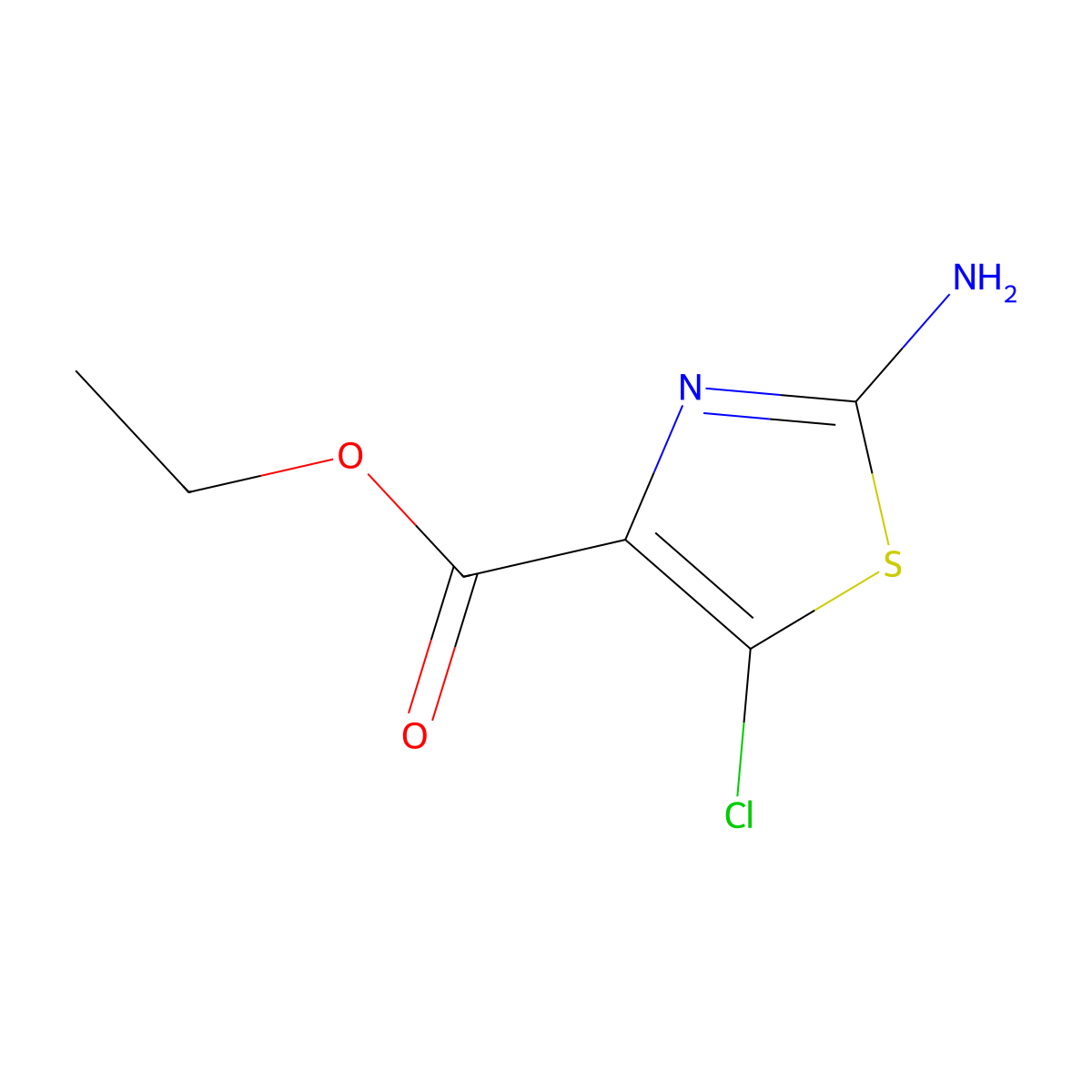 Ethyl 2-amino-5-chloro-1,3-thiazole-4-carboxylate molecular structure, CAS 136539-01-0